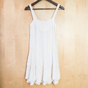 Diane von Furstenberg strapless white crinkle mini dress